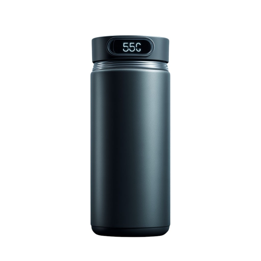Minimalist Stainless Steel Smart Thermal Coffee Mug with LED Temperature Display - 14oz / 400ml